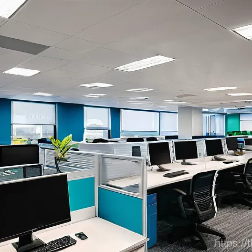 산업안전기사와 노사 협력 안전 관리 사례 - **"Workplace Safety as a Culture":**
    A bright, modern, and impeccably organized office environme...