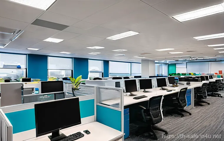 산업안전기사와 노사 협력 안전 관리 사례 - **"Workplace Safety as a Culture":**
    A bright, modern, and impeccably organized office environme...