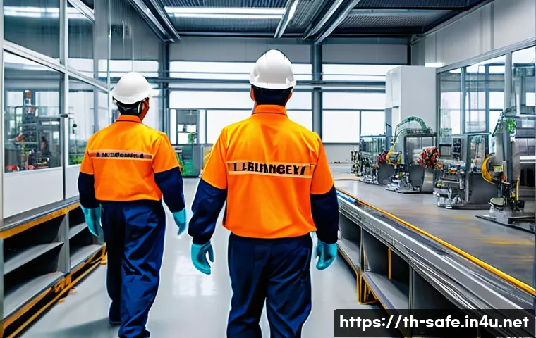 산업안전기사와 근로자 건강관리 - A detailed industrial factory interior scene in Thailand, showing workers wearing modern safety gear...