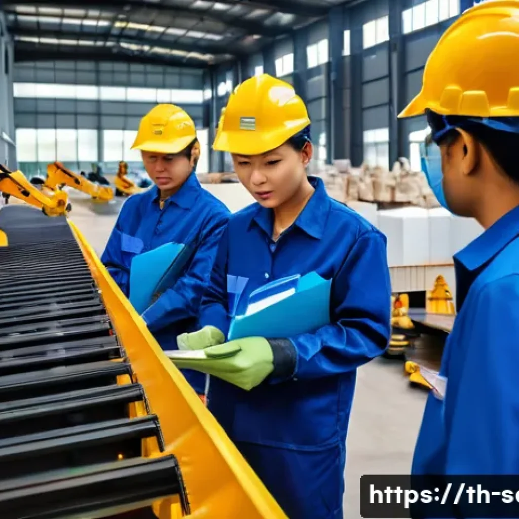 산업안전기사와 작업안전계획 수립 - A modern industrial factory interior scene in Thailand, showing diverse workers wearing appropriate ...