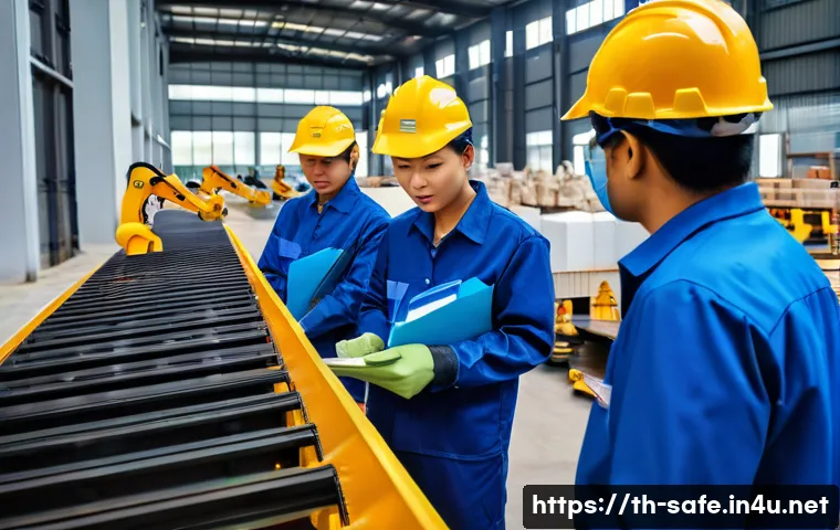 산업안전기사와 작업안전계획 수립 - A modern industrial factory interior scene in Thailand, showing diverse workers wearing appropriate ...